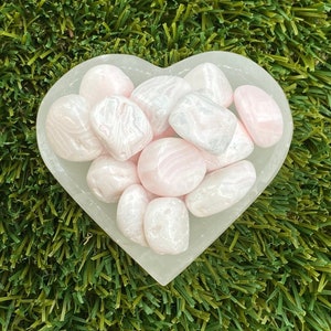 Large Pink Mangano Calcite Tumbled Stones, Manganoan Calcite, Pink Mangano with Pyrite Inclusions, Mangano Calcite