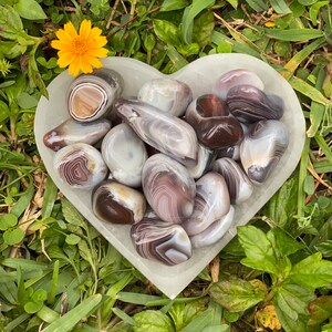 Grey Botswana Agate Tumbled Stone: Polished Crystal
