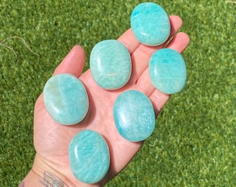 Teal Amazonite Palm Stone: Sea Green Crystal