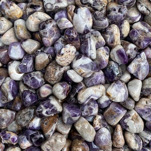 Chevron Amethyst Tumble Stones: Banded Polished Crystals (1.5 oz)