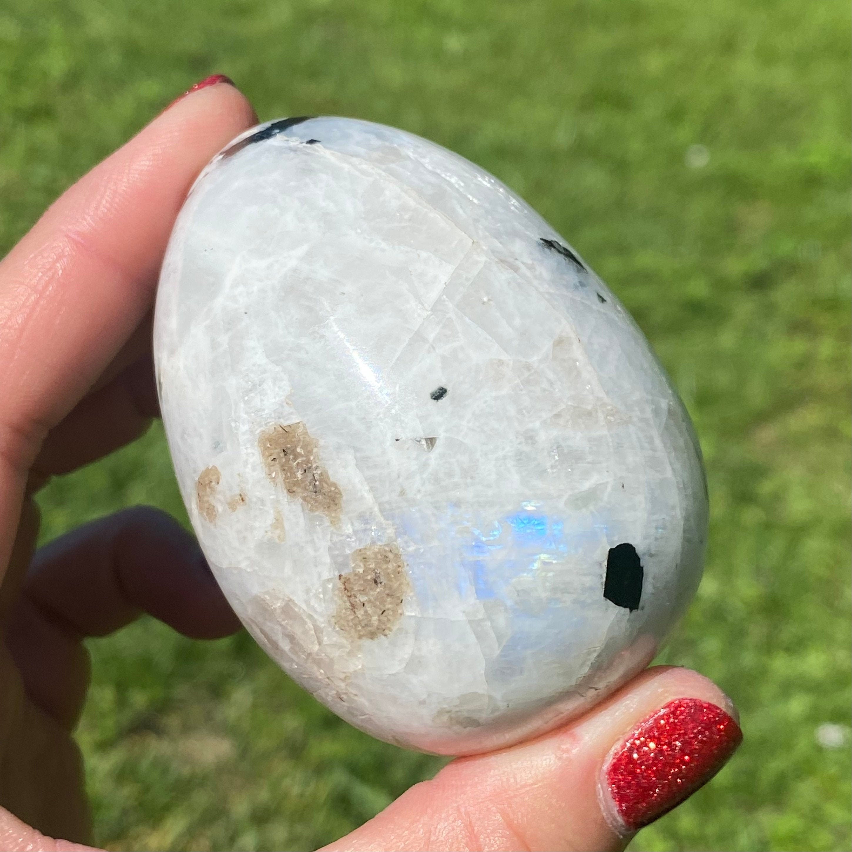 Rainbow Moonstone Egg with Stand Rainbow Moonstone Eggs Etsy