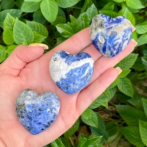Sodalite Hearts, Sodalite Heart, Sodalite, Crystal Heart, Puffy Heart, Blue Heart, Pocket Heart