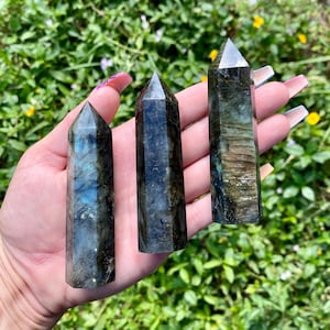 Labradorite Tower, Labradorite, Crystal Tower, Column, Pillar, Point, Needle, Shaft, Tower, Obelisk, Monolith, Flashy Labradorite