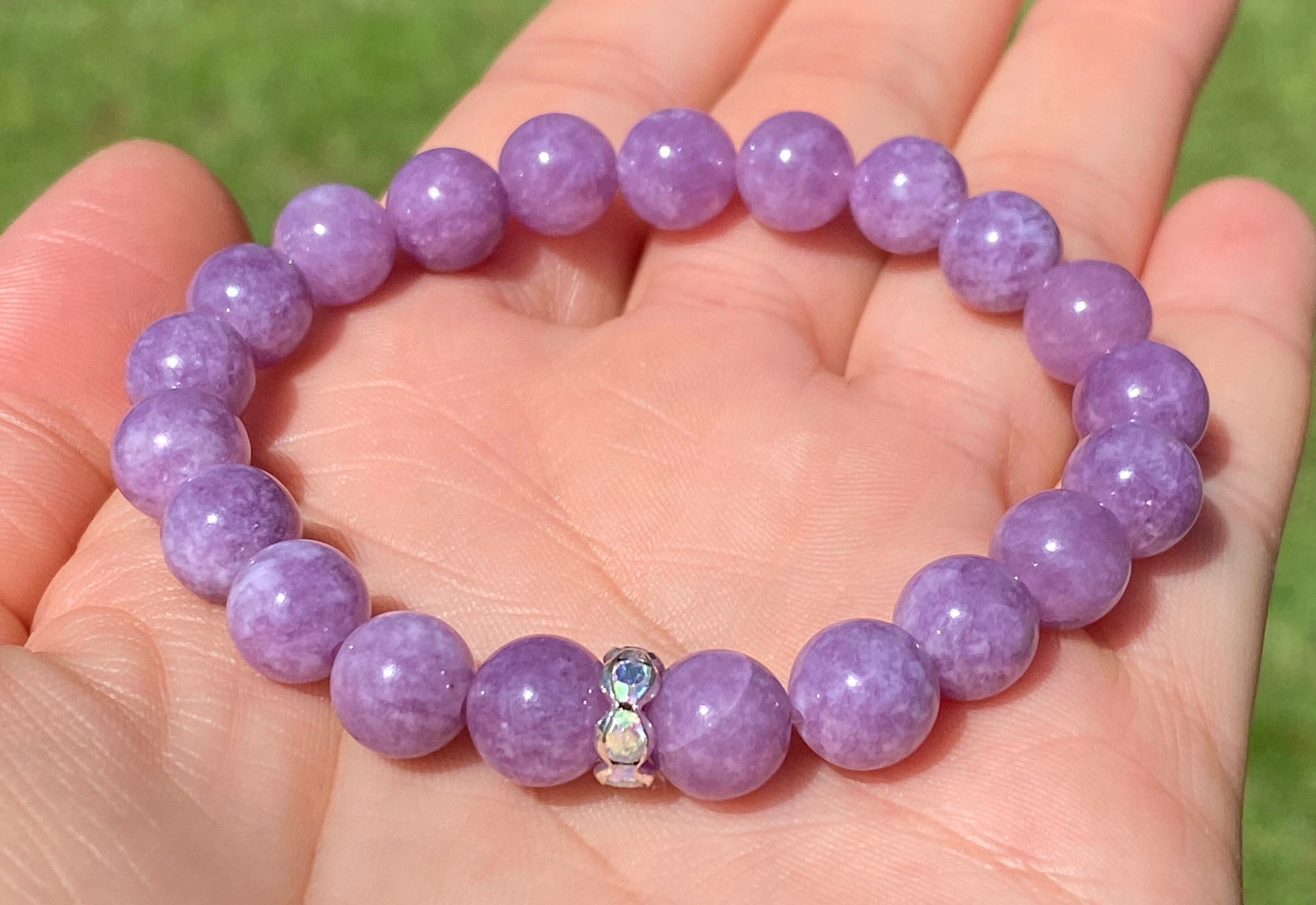 Lepidolite Crystal Bracelet Lepidolite Bracelet Crystal Etsy