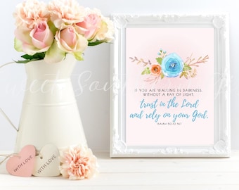 Rely on Your God - Scripture Printable - Isaiah 5:10 - Christian Wall Art Decor