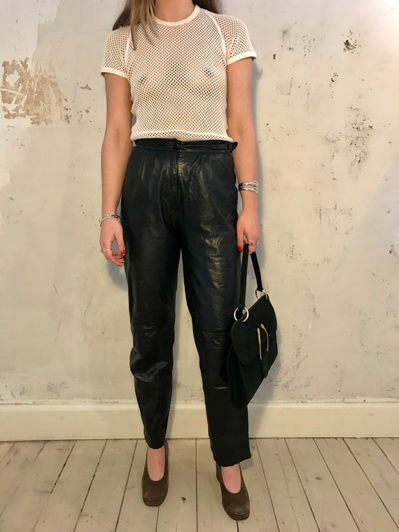 Vintage High Waisted Leather Pants