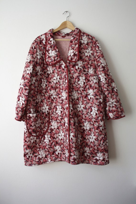 Quilted Vintage Robe / Floral Kimono / Flower gown