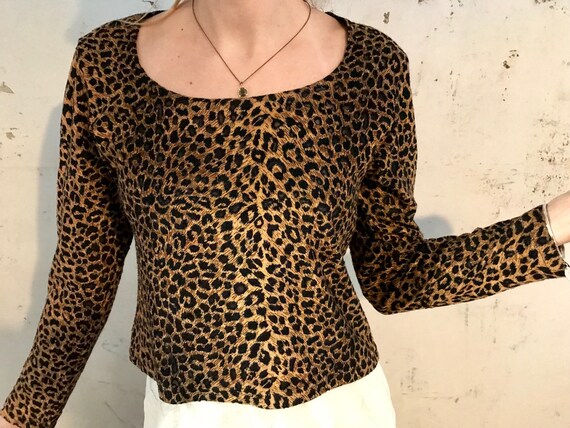 Vintage Leopard Print Blouse