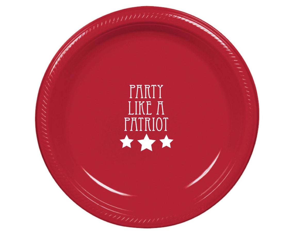4th of July Plates Custom Dinner Plates Personalized Plastic Etsy