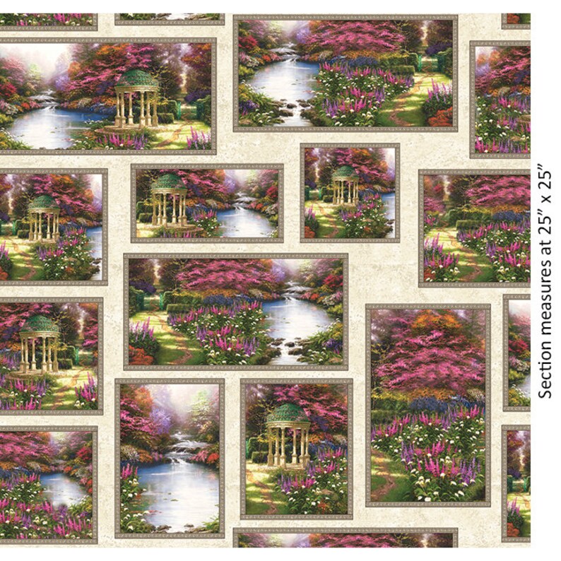 Thomas Kinkade 5456-99 Jardín Oración Allover Parche Multi | Etsy