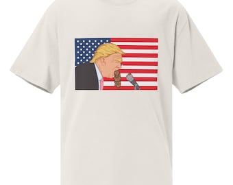 Donald Trump está hablando mierda Camiseta extragrande con aspecto lavado