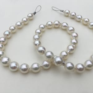 Natural Metallic White Color Akoya Pearl Strand,Natural White Baroque Pearl Beads,EGP003