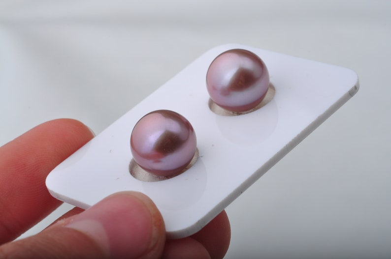11-11.5mm Edison pearl pair,Round Purple pearl pair,fresh water pearl pair,lavender color pearl pair.DXPS04