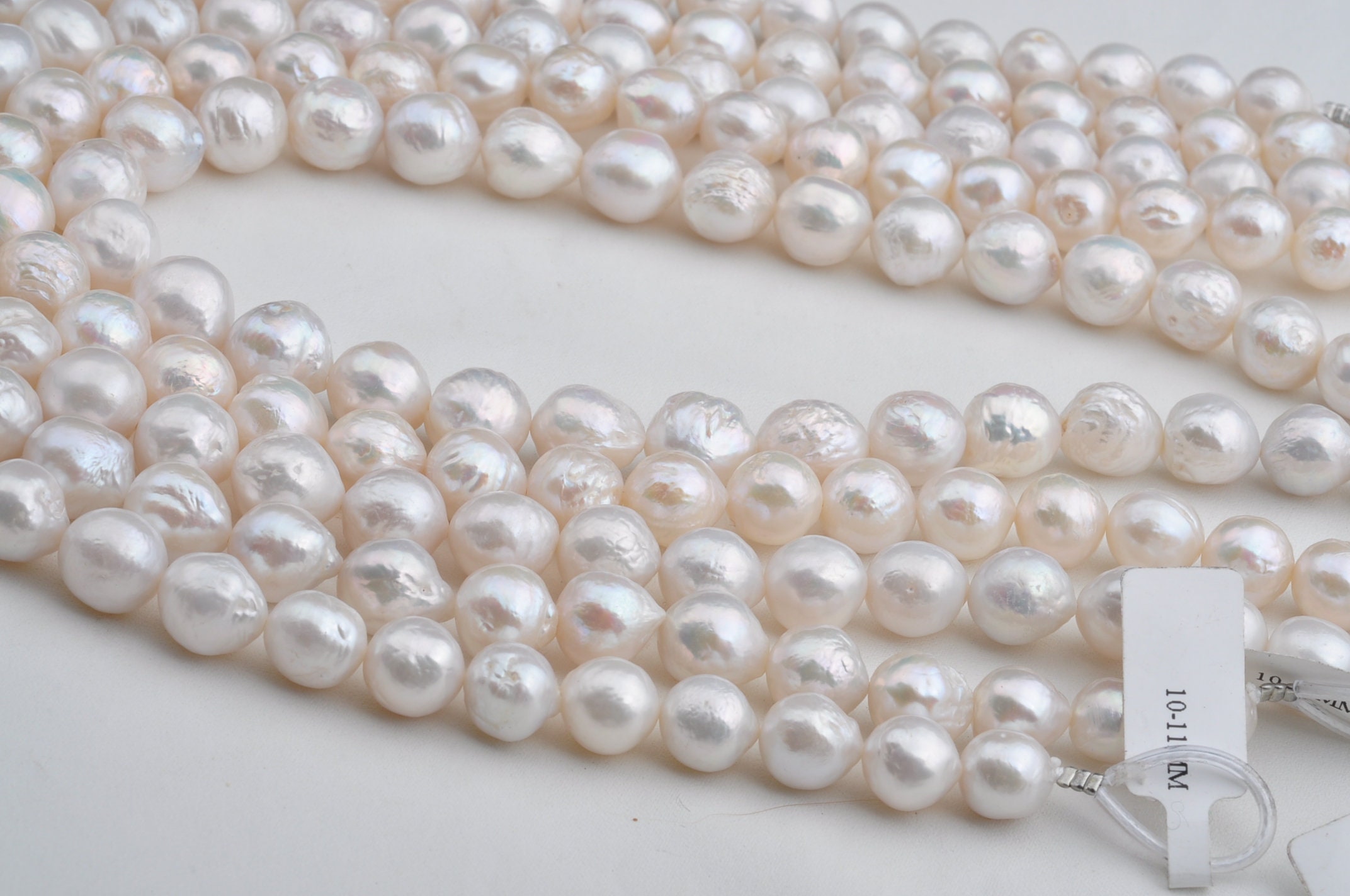 1011mm Large Natural White Pearl Strands,nuclear Fresh Water Pearl