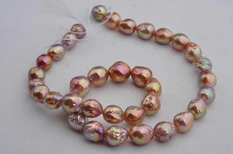 9-11mm Baroque pearl strand,natural metallic color nuclear fresh water pearl necklace.DTGS01