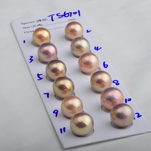 12-13mm Large round Edison pearl ,metallic color pearl no hole fresh water pearl .TSG