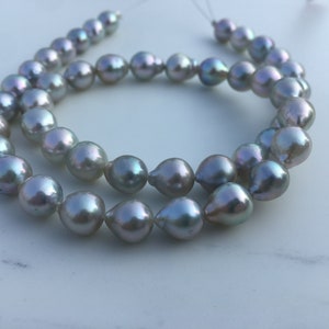 7.5-8mm Natural Blueish Color Akoya Pearl Strand For Necklace Design,Natural Akoya Pearl Beads For Necklace Design,AHY019