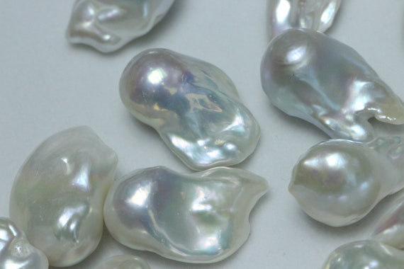 Large Fireball Pearl, Natural White Flameball Pearl, Large Irregular Nuclear Pearl, Natural White Nucleus Pearl No Hole,13-16mm