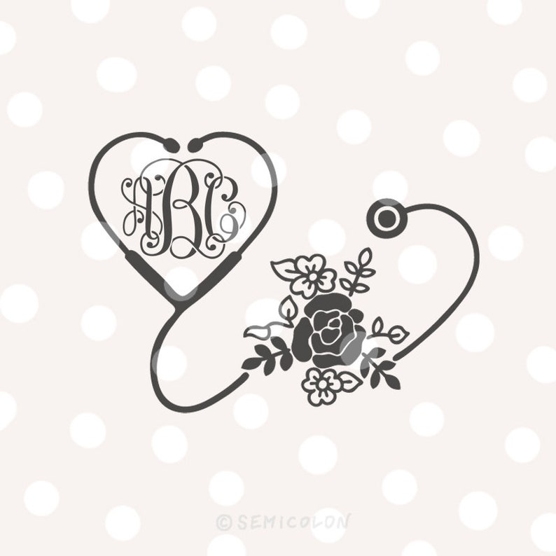 Download Nurse Monogram Frame SVG _ Stethoscope Cutting File | Etsy