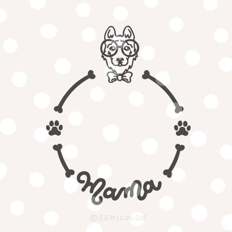 Download Siberian Husky Dog Mama Monogram Frame SVG Cutting File | Etsy