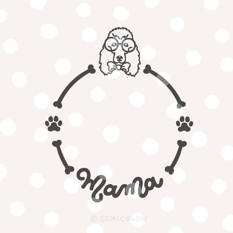 Download Poodle Dog Mama Monogram Frame SVG Cutting File | Etsy