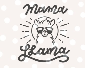 Download Mama llama svg | Etsy