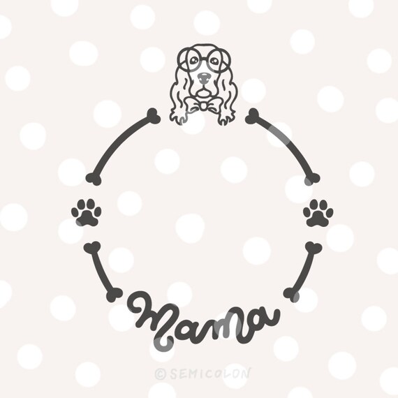 Download Art Collectibles Clip Art Setter Dog Mama Monogram Frame Svg Cutting File
