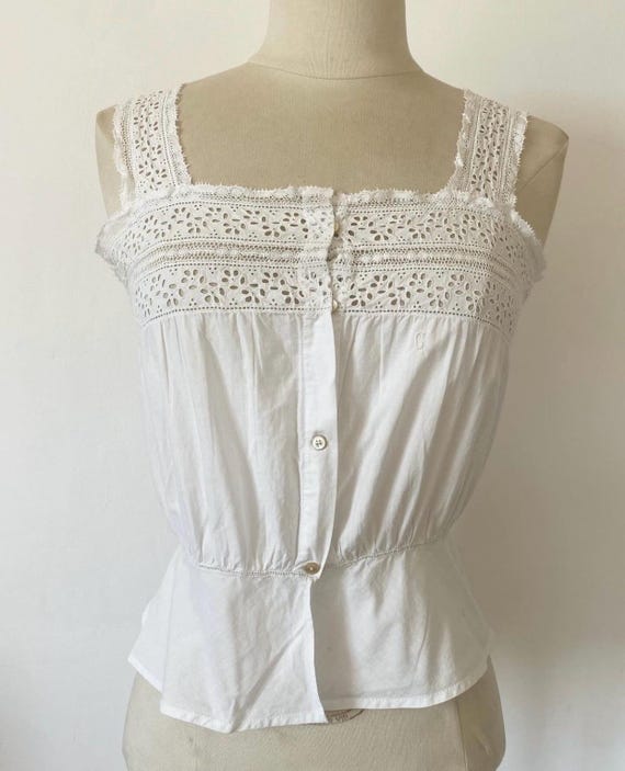 Edwardian Corset Cover Camisole Antique 1920s 1910s Size Small 