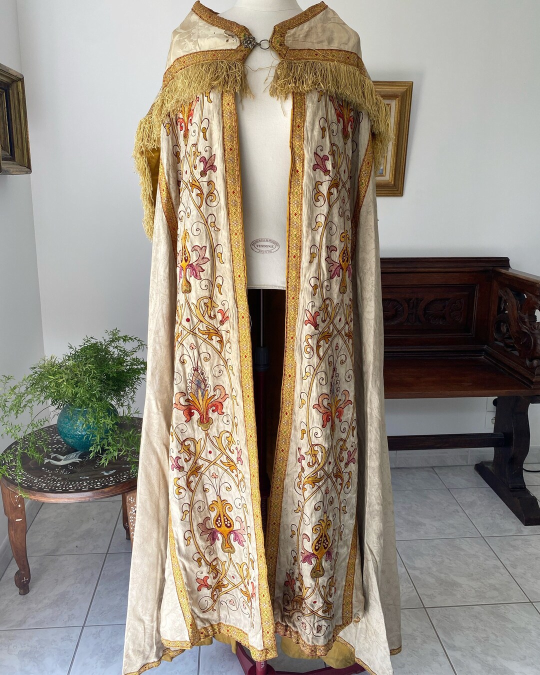 Cape de cape ecclésiastique antique du 19ème siècle IHS Etsy France