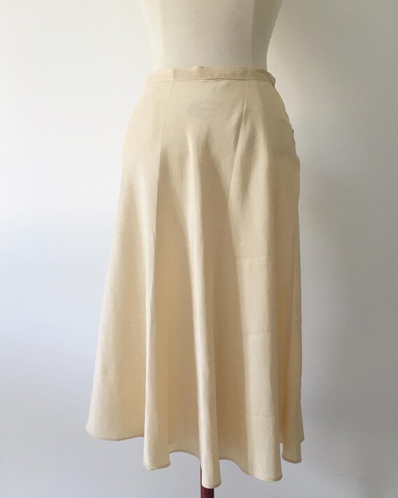 1930s cream silk skirt small 30s 40s vintage