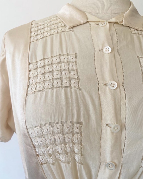 1930s 1940s silk cream blouse small size true gen… - image 3