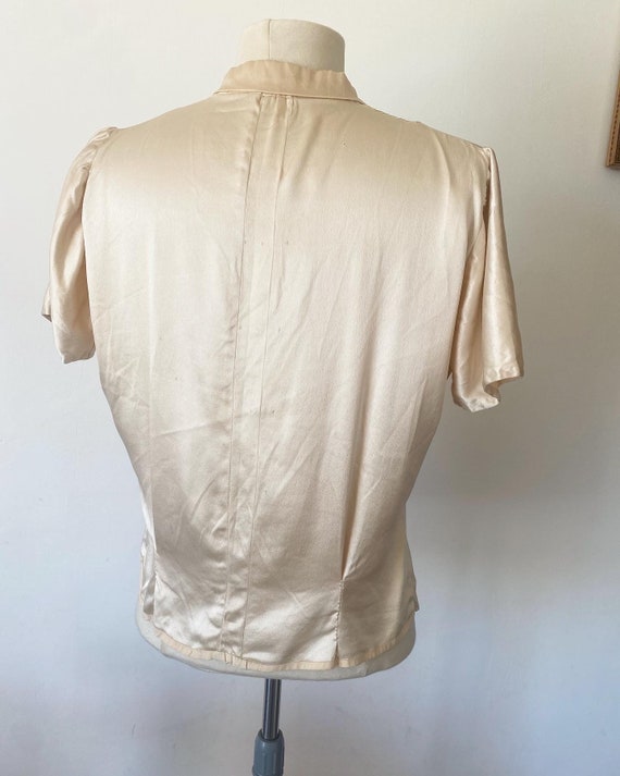 1930s 1940s silk cream blouse small size true gen… - image 5
