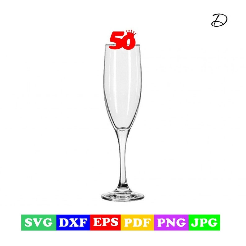 Download Cdr Svg Pdf 50th Party Decor Dxf Wine Glass Decor Digital Files For Cricut Or Silhouette Jpg Eps 50th Birthday Svg Paper Fans Party Decor