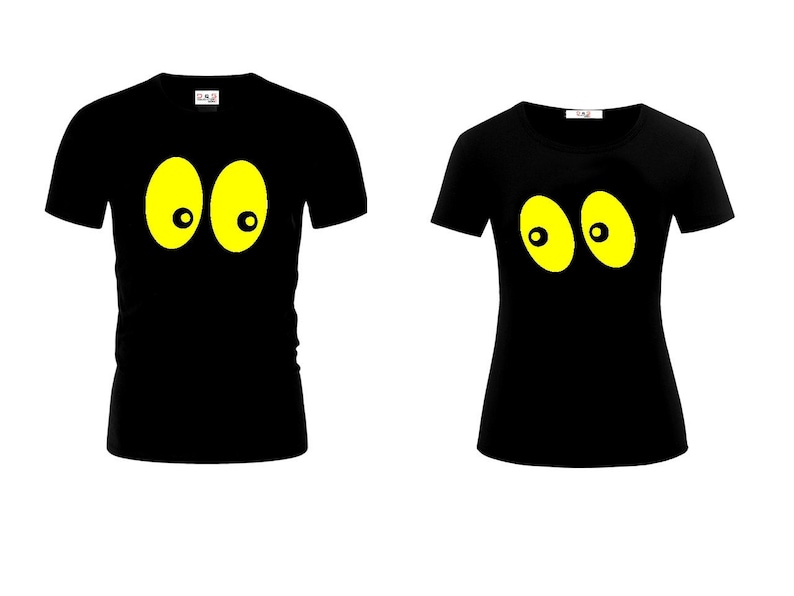 The price is for 2 t-shirts. t-shirts joke Pair of eyes couple t-shirts 100/% cotton Tee funny gift for newlyweds UNISEX