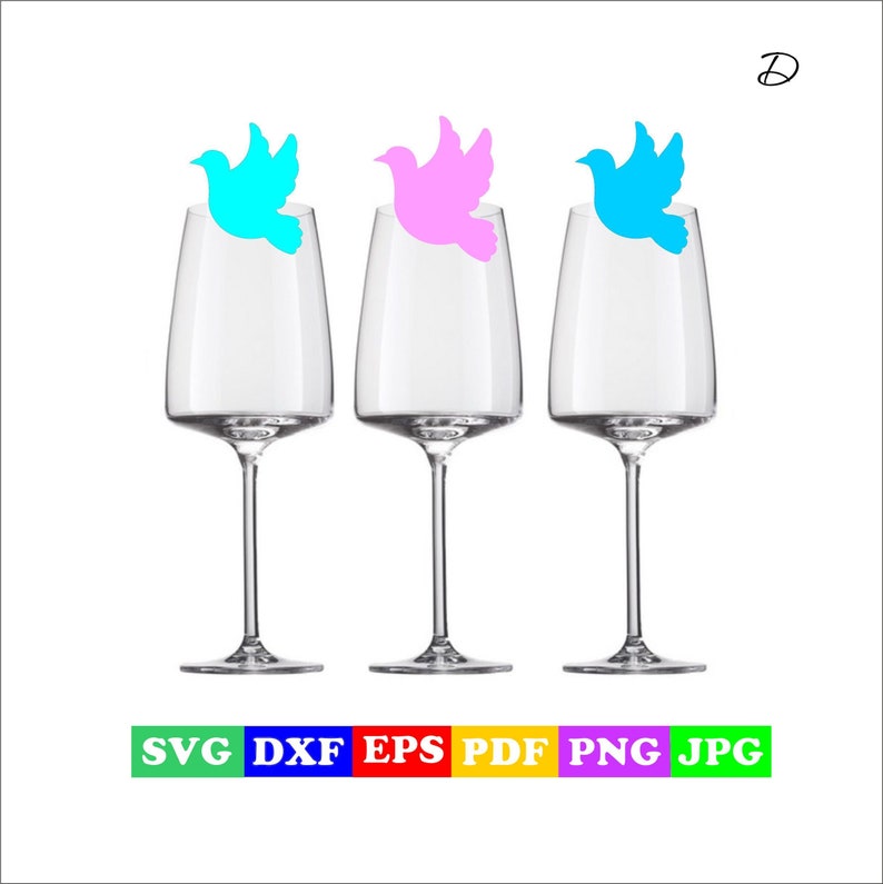 Download Dxf Pdf Jpg Wedding Party Eps Cdr Dove Wine Glass Svg Svg Wine Glass Decor Digital Files For Cricut Or Silhouette Party Decor Paper Fans Party Decor Gkjwonosari Com