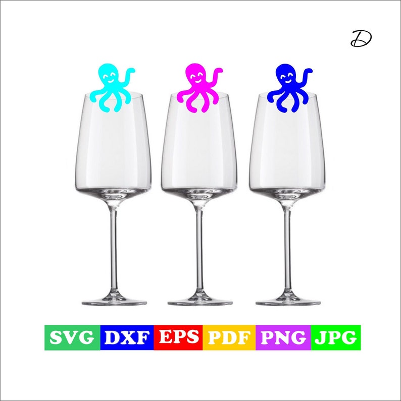 Download Svg Octopus Wine Glass Svg Pdf Cdr Jpg Wine Glass Decor Digital Files For Cricut Or Silhouette Party Decor Sea Party Eps Dxf Party Supplies Paper Party Supplies