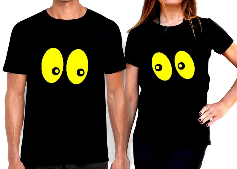 The price is for 2 t-shirts. t-shirts joke Pair of eyes couple t-shirts 100/% cotton Tee funny gift for newlyweds UNISEX