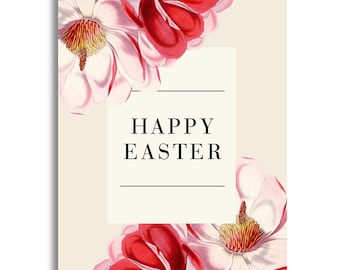 1 Easter Card Happy Easter, Magnolia with envelope to choose