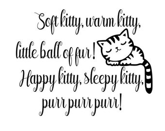 Soft Kitty Song Etsy