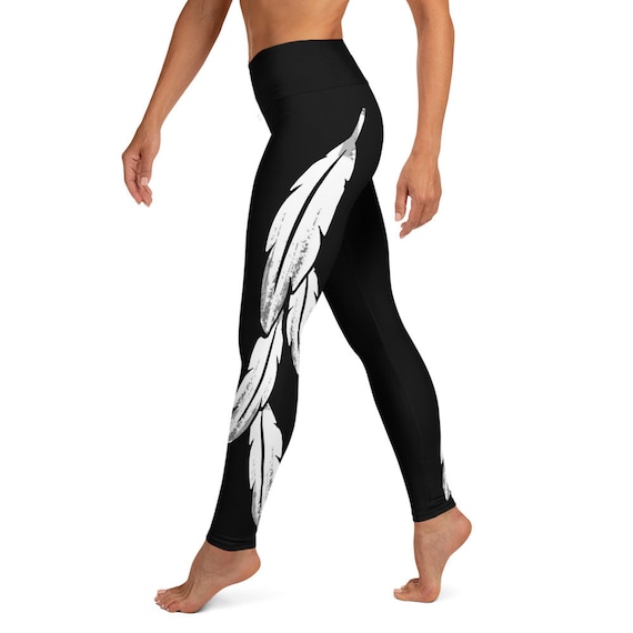 Native American Feather Design Yoga Leggings Inside Pocket