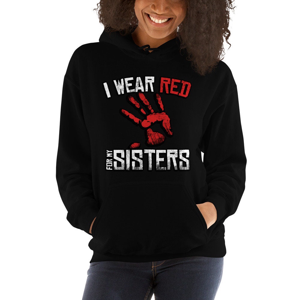 I Wear Red for My Sisters Native American Stop MMIW Red Hand Etsy