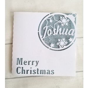Biglietto di Natale blu personalizzato Biglietto di Natale fatto a mano Biglietto unico