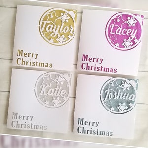 Cartão de Natal personalizado, enfeite de Natal feito à mão, cartão exclusivo