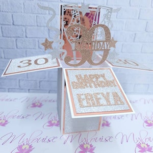 Carte de voeux personnalisée Joyeux 30e anniversaire dans une boîte, carte de voeux unique