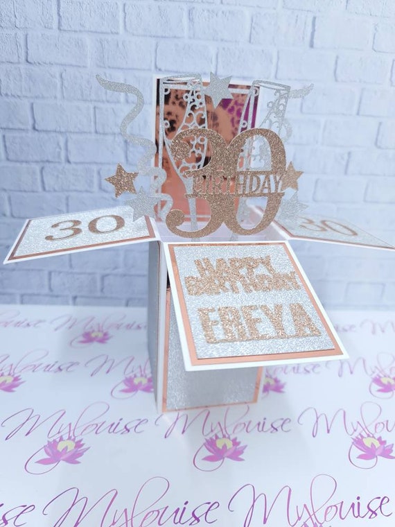 Personalised Pop up Happy 30th Birthday Card in a Box Unique | Etsy