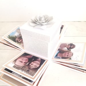 Hexagon Pre Assembled Explosion Gift Box Kit Pop up Photo Box Gift Perfect  for Weddings, Candy, Birthdays, Holidays, Anniversaries, Etc 