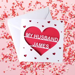 Gepersonaliseerde Valentijnskaart voor hem, kaart voor echtgenoot, vriend Valentijn