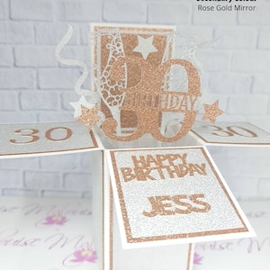 Personalised Pop Up Happy 40th Birthday Card in a Box, Unique Greeting Card