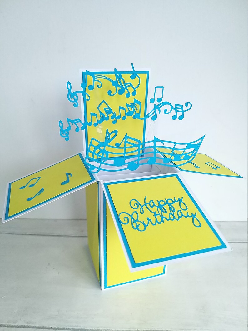 Personalised Music Birthday Card Musician Pop Up in a Box Etsy