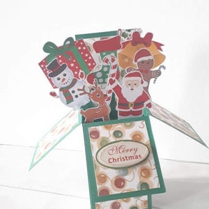 Personalisierte Pop Up Weihnachtskarte Handgemachte Einzigartige Box Karte Kinderweihnachtskarte